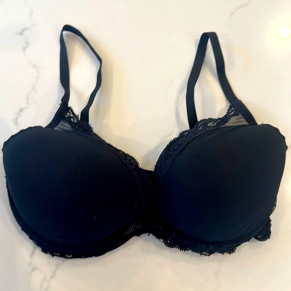 Natori Lace Molded Bra 34DD Black